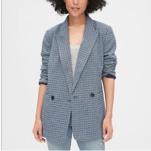 GAP Navy Houndstooth Girlfriend Blazer
